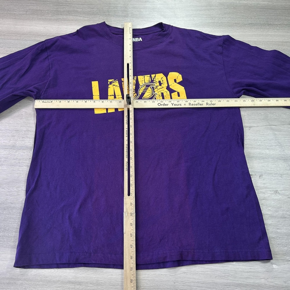 Los Angeles Lakers Shirt Mens XL Purple NBA Basketball Long Sleeve Tee Cotton - Picture 5 of 9